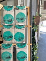 Hand printed kunanyi tea towel by In Various States