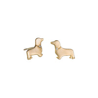 Gold bowie (dachshund) studs by Tiger Tree