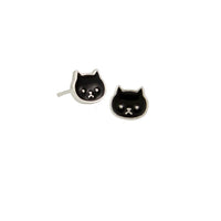 Black kitty cat studs by Tiger Tree