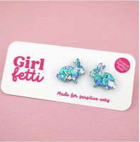 Girlfetti bunny acrylic stud earrings