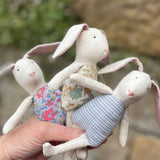 Mini fabric bunny by Little One Too