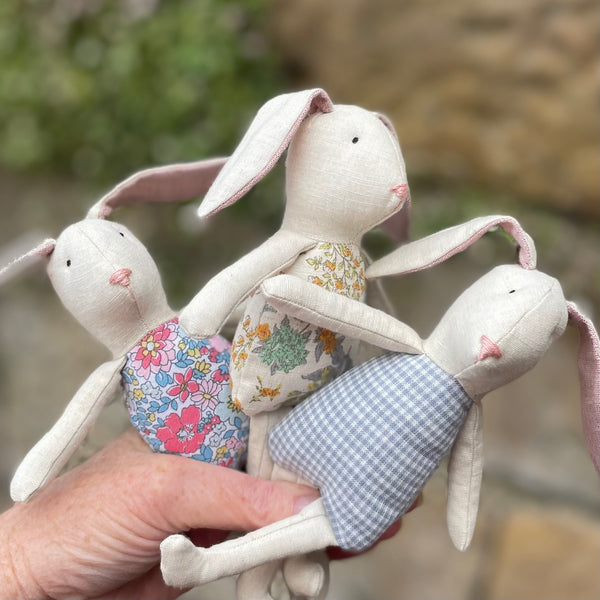 Mini fabric bunny by Little One Too