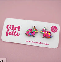 Girlfetti bunny acrylic stud earrings