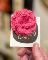 Crochet flower brooch