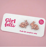 Girlfetti bunny acrylic stud earrings