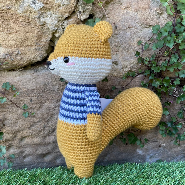 Angus the crochet squirrel