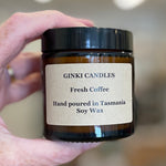 Amber jar candle by Ginki Candles