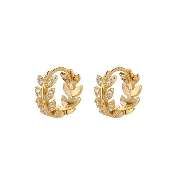 Leaf huggie earrings by Greenwood Designs