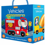 Vehicles book and 3D puzzle set by Sassi