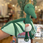 Petra the crochet pterodactyl