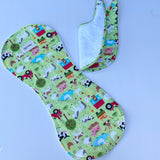 Dotti’s burp cloth with towelling back