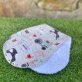 Dotti’s burp cloth with towelling back